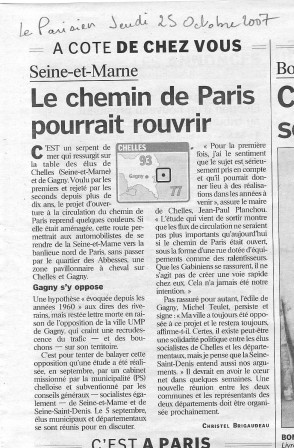 Article du Parisien sur le projet de route sur les carrières Saint Pierre
