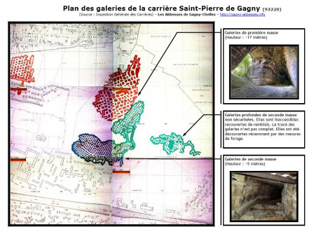 Plan des galeries de la carrière Saint-Pierre de Gagny
