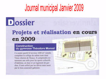 Gymnase - Extrait du journal municipal de Janvier 2009